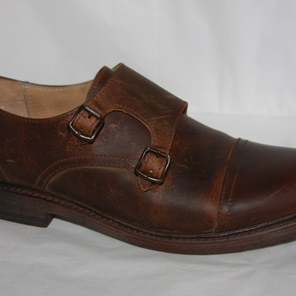 Frye James Double Monk Antique leather loafer